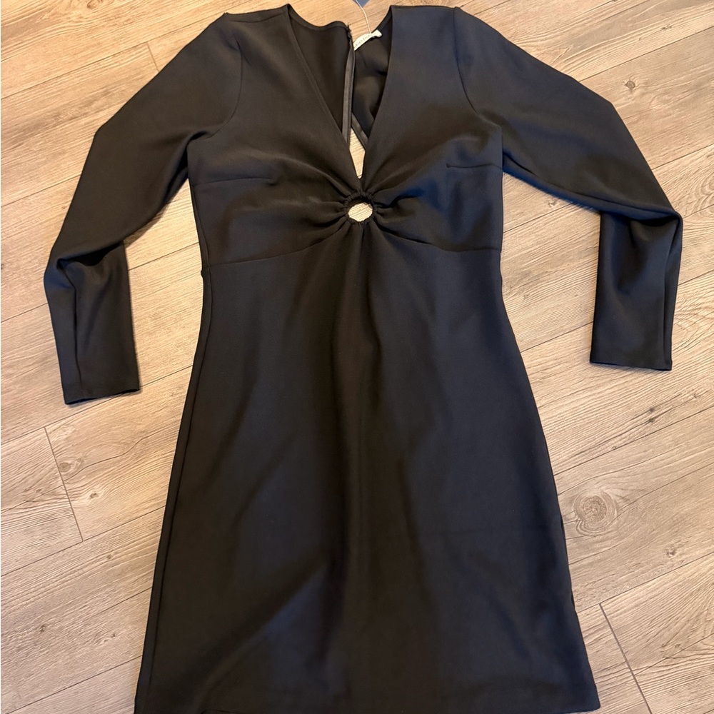 Abercrombie & Fitch Black Long Sleeve Dress with Keyhole Detail